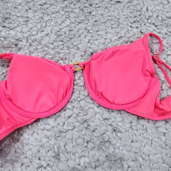 Becca By Rebecca Virtue Moon Ridge Underwire Swim Bikini Top Size Large Pink - Picture 6 of 8